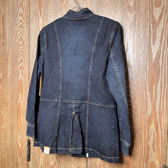 NWT Vintage 90s Y2k Stretch Denim Jacket Indigo Button Front Collared Women's Sm - Picture 7 of 7